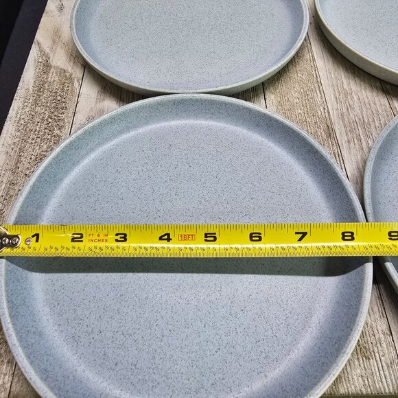 Vtg Style Mikasa Mayer Blue Speckle Salad Plates Stoneware 8.25" DIA Set of 4 - Picture 9 of 10